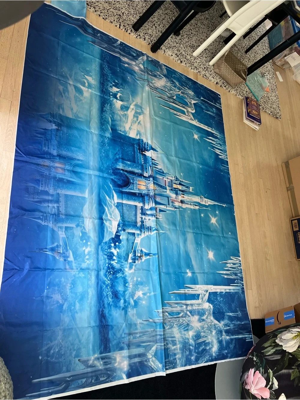 Blue Frozen Castle Party Backdrop - Ice Palace Scene